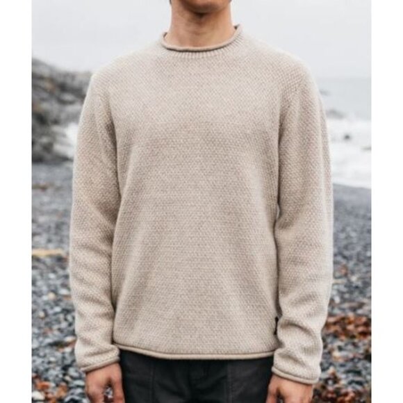 Finisterre Barents Sweater Jumper Men Size XL NWT Oatmeal Knit Relaxed Fit